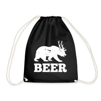Beer Bear Dear Beer Gift - Drawstring Bag - black - Front