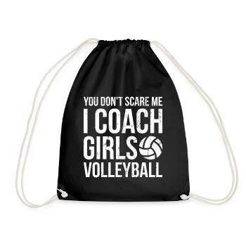 I coach Girls Volleyball Trainer Geschenk - Turnbeutel - Schwarz - Vorne