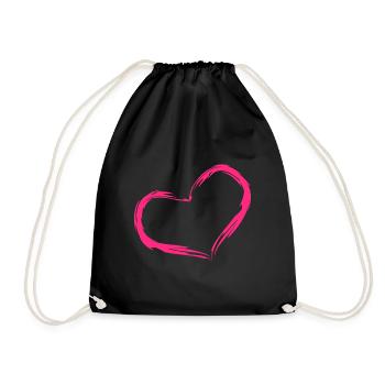 Herz Rosa Geschenk Liebe - Turnbeutel - Schwarz - Vorne
