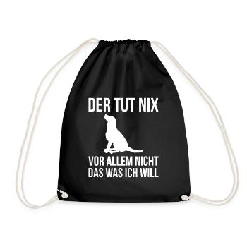 Der tut nix vor allem nicht das was ich will - Turnbeutel - Schwarz - Vorne