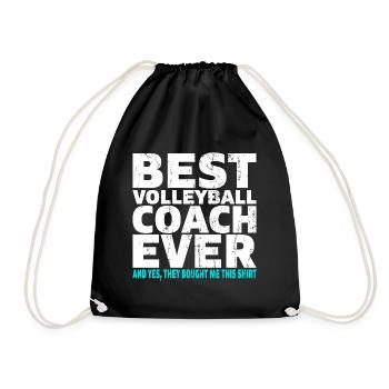 Best Volleyball Coach ever Trainer Geschenk - Turnbeutel - Schwarz - Vorne