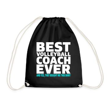 Best Volleyball Coach ever Trainer Geschenk - Turnbeutel - Schwarz - Vorne