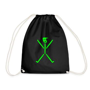 Stick figure drôle - Sac de sport léger - noir - Devant
