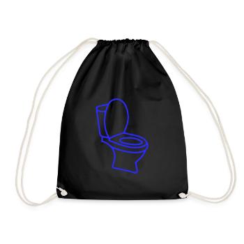 Toilet toilet - Drawstring Bag - black - Front