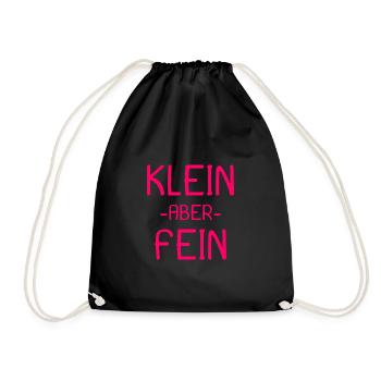 Spruch Kleiner aber fein - Turnbeutel - Schwarz - Vorne