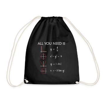 Tout ce dont vous avez besoin est un cadeau mathématique d'amour - Sac de sport léger - noir - Devant