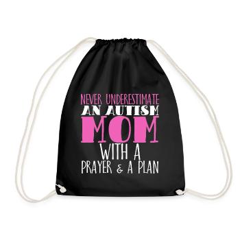 Never Underestimate à Autism Mom - Sac de sport léger - noir - Devant