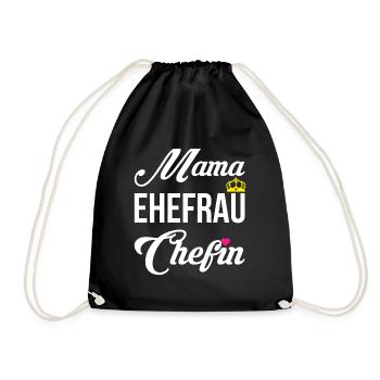 Mama Ehefrau Chefin Muttertag Mutter Geschenk - Turnbeutel - Schwarz - Vorne