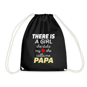There is a girl she stole my she calls me papa - Drawstring Bag - black - Front