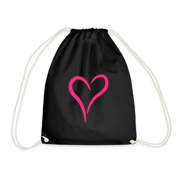 Herz Rosa Liebe Symbol - Turnbeutel - Schwarz - Vorne