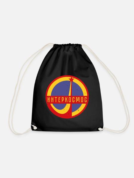 Intercosmos Sputnik space USSR gift - Drawstring Bag - black