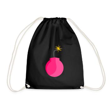 Icône de bombe rose - Sac de sport léger - noir - Devant