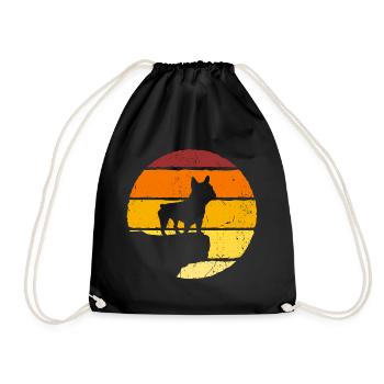 Cadeau d'amant de chien bouledogue français - Sac de sport léger - noir - Devant