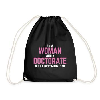 Phd doctor graduation saying gift - Drawstring Bag - black - Front