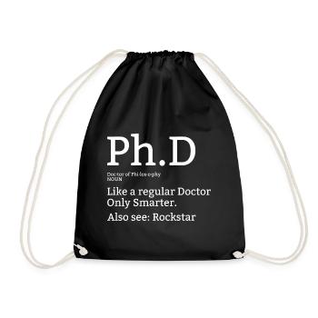 Phd doctor college étudiant disant cadeau - Sac de sport léger - noir - Devant