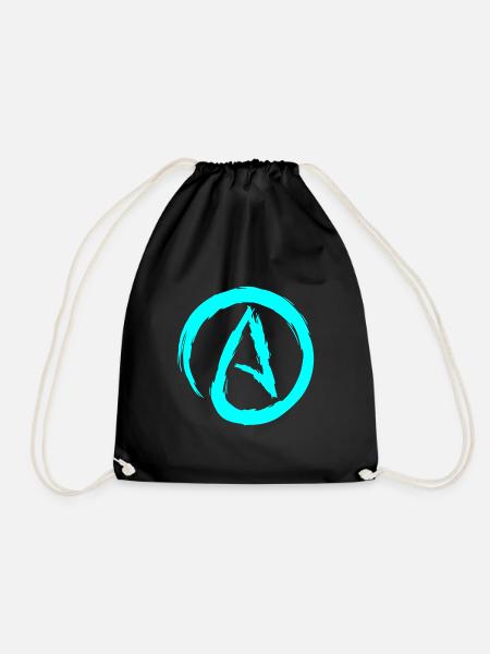 Atheism symbol atheist - Drawstring Bag - black
