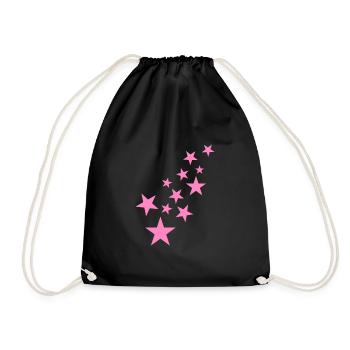 Stern Sternchen Muster Symbol Rosa - Turnbeutel - Schwarz - Vorne