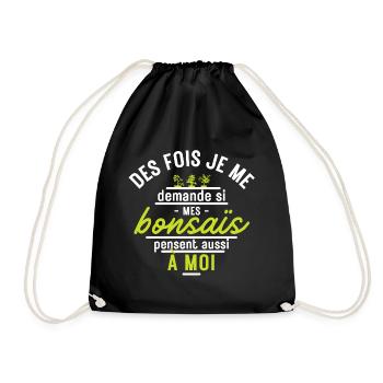 Bonsai - Cadeau Humour bonsaïste bonsaïka - Sac de sport léger - noir - Devant