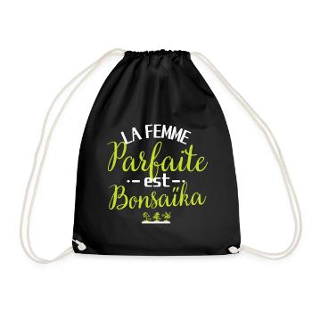 Bonsai la femme parfaite est bonsaïka. Idée cadeau - Sac de sport léger - noir - Devant