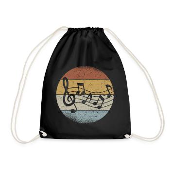 Music Violin Clef Retro Clef - Drawstring Bag - black - Front
