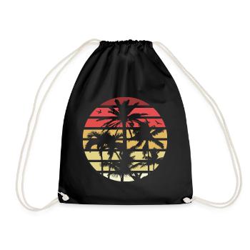 Palmiers Rétro Soleil - Sac de sport léger - noir - Devant