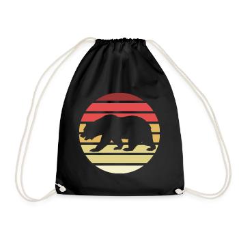Bear - Drawstring Bag - black - Front
