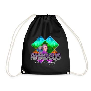 Mozart Pop Art | Wolfgang Amadeus Mozart Gift - Drawstring Bag - black - Front