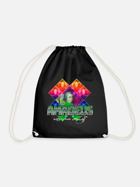 Mozart Pop-Art | Wolfgang Amadeus Mozart Geschenk - Turnbeutel - Schwarz