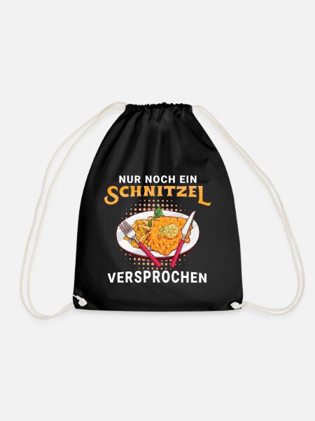 Nur noch ein Schnitzel versprochen - Turnbeutel - Schwarz