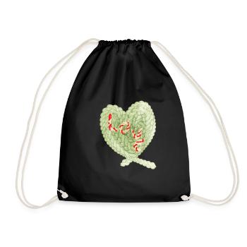 Heart - Drawstring Bag - black - Front