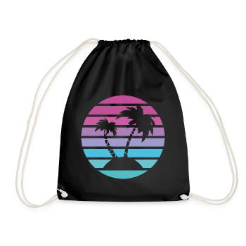 Soleil rétro de Palm Island - Sac de sport léger - noir - Devant