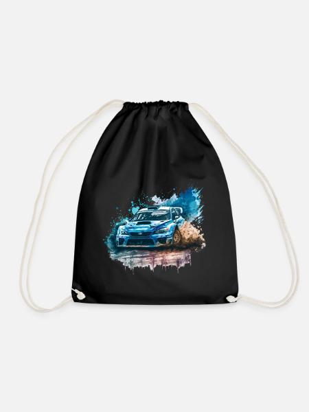 Racing car, sports car, rally car, motorsport car - Drawstring Bag - black