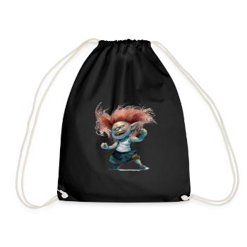 Petite korrigan rousse qui danse - Sac de sport léger - noir - Devant