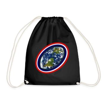 Rugby Earth blue white red - Drawstring Bag - black - Front