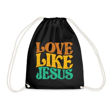 Love like Jesus Church Christian Ladies Gentlemen - Drawstring Bag - black - Front