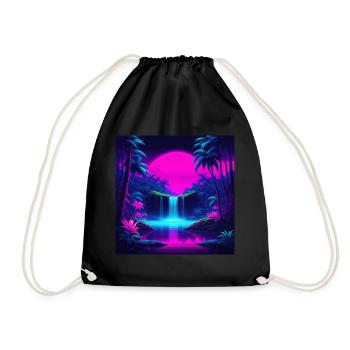 Neon-Wasserfall - Turnbeutel - Schwarz - Vorne