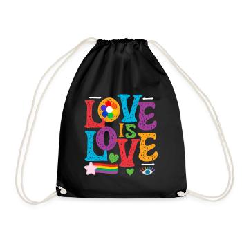 LOVE is Love LGBTQ Rainbow Pride - Drawstring Bag - black - Front