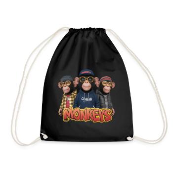 Monkeys 6 - Sac de sport léger - noir - Devant
