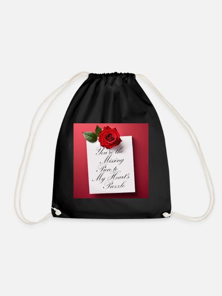 Love quotes - Valentina - Drawstring Bag - black
