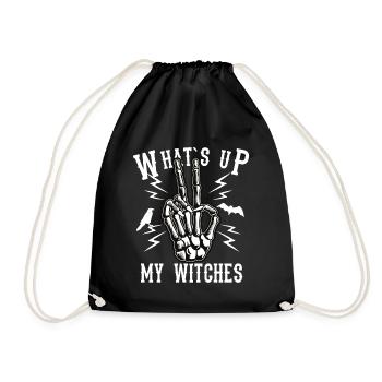 Halloween Shirt - Whats up my witches - Turnbeutel - Schwarz - Vorne