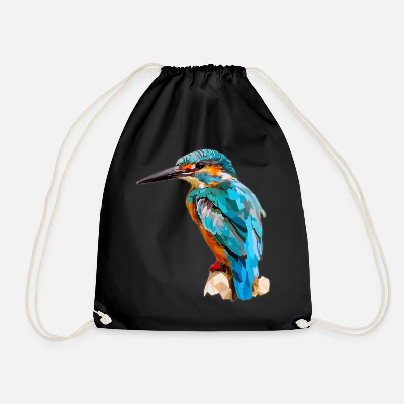 kingfisher - Drawstring Bag - black