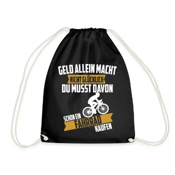 Bicycle Saying Gift - Drawstring Bag - black - Front