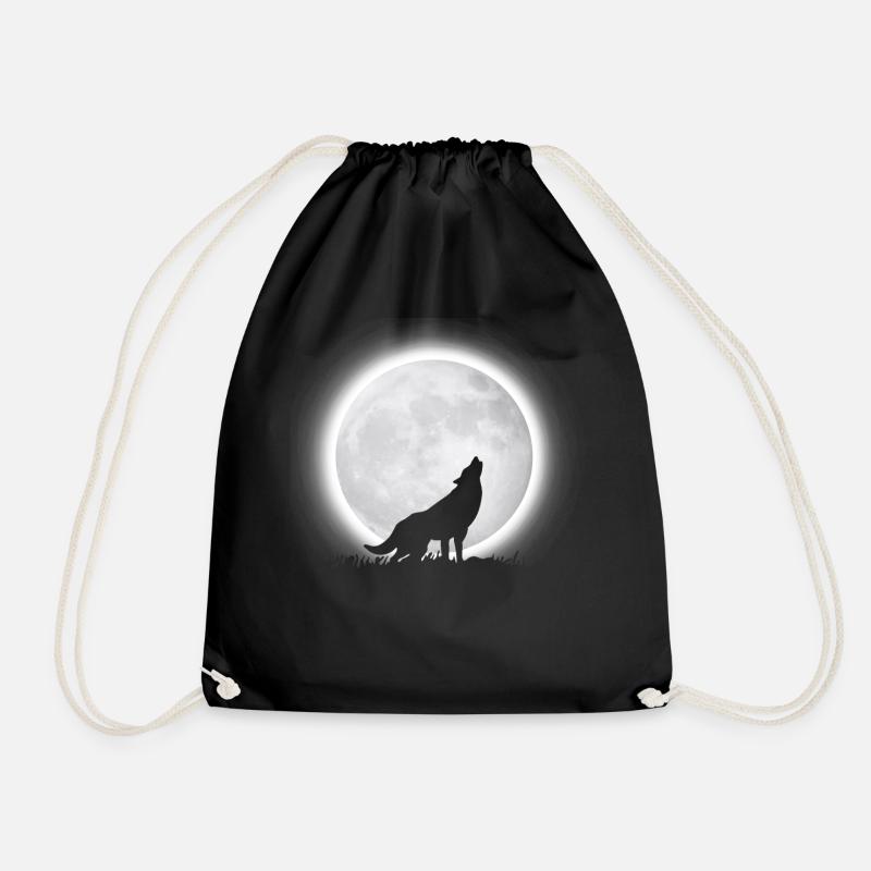 Wolf Mond - Turnbeutel - Schwarz