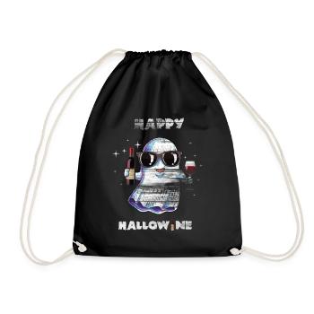Happy Hallowine avec bouteille de vin - Sac de sport léger - noir - Devant