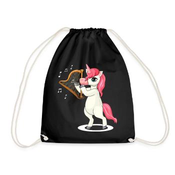 Harp design for harpist and harp player - Drawstring Bag - black - Front