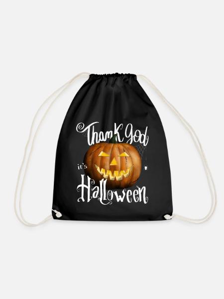 Thank God it's Halloween - Drawstring Bag - black