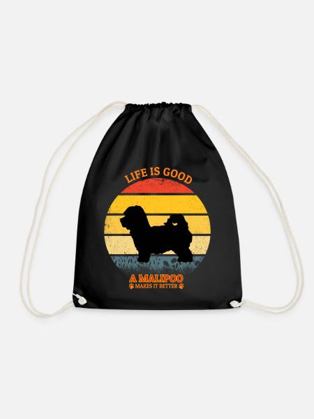 Life Is Good A Malipoo Makes It Better - Turnbeutel - Schwarz