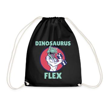Dinosaurus Flex für Bodybuilder und Fitness im Gym - Turnbeutel - Schwarz - Vorne