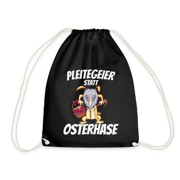 Pleitegeier statt Osterhase - Geschenk für Ostern - Turnbeutel - Schwarz - Vorne