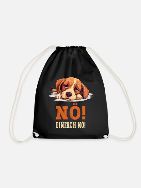 Hund Nö Einfach Nö No Nein Hündchen Lustig Spruch - Turnbeutel - Schwarz